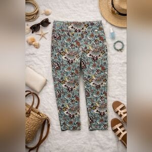 Soft Surroundings Multicolor Floral  Peddle Pushers/Pants Stretchy. Sz Large